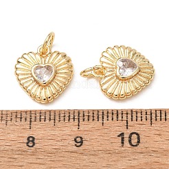 Valentine's Day Brass Pave Cubic Zirconia Charms&nbsp;CU-K002-44G-B