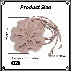 女性用フラワー PU レザー ラップ ウエスト ベルト  ロージーブラウン  1810mm&nbsp;AJEW-WH20816-058F