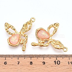 樹脂チャーム  蝶のチャーム  イオンプレーティング（ip）  304ステンレススチールの金具とパイエット付き  18KGP本金メッキ  29x22x4.5mm  穴：1.6mm&nbsp;STAS-T064-48G
