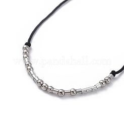 Unisex Adjustable Morse Code Bracelets&nbsp;BJEW-JB04988-04