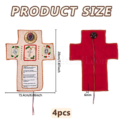 Handmade Polyester with Alloy Catholic Prayer Pockets&nbsp;ABAG-WH0072-051