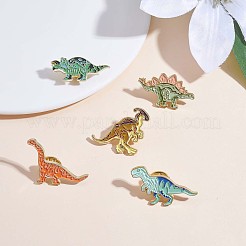 5スタイルの恐竜エナメルピン5個。  バックパックの服のプラチナ合金のバッジ  ミックスカラー  22.5~33.6x17~28mm  1個/スタイル&nbsp;JBR096A