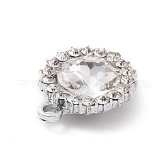 合金ラインストーンペンダント  フラットラウンドのチャーム  プラチナ  ミックスカラー  19x15.5x6mm  穴：2mm&nbsp;ALRI-C008-58P