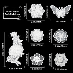 14Pcs 7 Style Lace Embroidery Sewing Fiber Ornaments&nbsp;DIY-GF0006-18