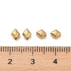 304ステンレススチールビーズ  菱形  イオンプレーティング（ip）  18KGP本金メッキ  4.5x4x4mm  穴：1.2mm&nbsp;X-STAS-D204-58G