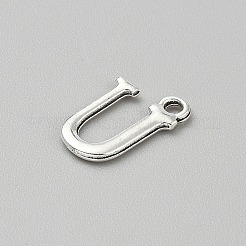 合金ペンダント  大文字の平易な英語の文字  プラチナ  U字  15.5x9.5x1.5mm  穴：1.8mm&nbsp;FIND-TAC0038-01AS-21