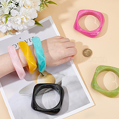 6Pcs 6 Colors Acrylic Bangles for Women&nbsp;BJEW-ME0001-03A