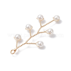 Shell Pearl Copper Wire Wrapped Round Pendants&nbsp;PALLOY-TA00324