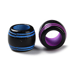 スプレープリントの不透明アクリルヨーロピアンビーズ  大穴ビーズ  バレル  ミックスカラー  12x9.5mm  穴：7mm  約1000個/500g&nbsp;SACR-P031-32B