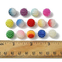 80個14スタイルイミテーションパールアクリルビーズ  ワックスベリービーズ  組み合わせビーズ  ラウンド  ミックスカラー  12mm  穴：1.5~1.6mm&nbsp;OACR-FS0001-63
