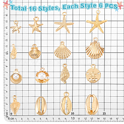 96Pcs 16 Style Alloy Pendants&nbsp;FIND-PH0027-05
