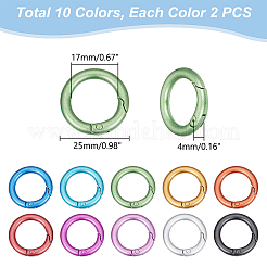 20Pcs 10 Colors Zinc Alloy Frosted Spring Gate Rings&nbsp;FIND-UN0002-76