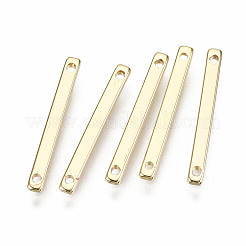 真鍮製リンクコネクター  長方形  ニッケルフリー  18KGP本金メッキ  20x2x1mm  穴：1mm&nbsp;X-KK-Q735-268G-NF