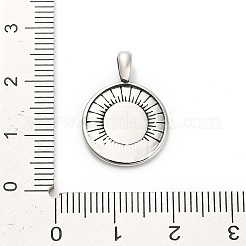 316サージカルステンレスペンダント  目でフラットラウンド  アンティークシルバー  21x15x2~3.5mm  穴：3.5x2mm&nbsp;STAS-A123-17AS