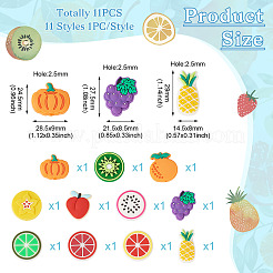 11Pcs 11 Styles PVC Fruit Beads&nbsp;KY-TA0001-48