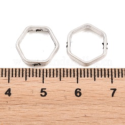 チベットスタイル合金ビーズフレーム  六角  アンティークシルバー  12x13x3mm  穴：1.6mm  インナーサイズ：10.5x9.5mm&nbsp;FIND-E054-11AS