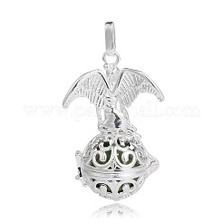 Silver Color Plated Brass Hollow Round Cage Pendants&nbsp;LS-KK-J248-05S