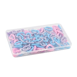 180Pcs 9 Colors Opaque Acrylic Linking Rings&nbsp;OACR-FS0002-78