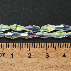 Transparent Electroplate Glass Beads Strands&nbsp;GLAA-K064-05A-AB03