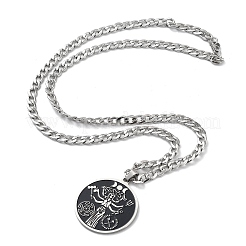 201 Stainless Steel Enamel Pendant Necklace&nbsp;NJEW-K253-20P