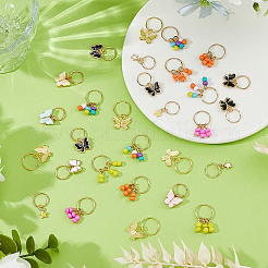 36Pcs Zinc Alloy Enamel Pendant Hair Braid Ring&nbsp;FIND-FH0017-69
