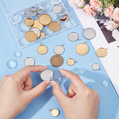 DIY Flat Round Pendant Making Kit&nbsp;DIY-UN0004-84