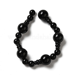 Dyed & Heated Natural Black Agate 3-Hole Guru Bead Strands&nbsp;G-K149-53