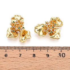 Brass Micro Pave Cubic Zirconia Pendants&nbsp;KK-N265-21G