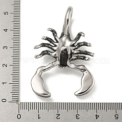 316サージカルステンレススチール製ビッグペンダント  サソリチャーム  アンティークシルバー  51x33x14mm  穴：10.5x12.5mm&nbsp;STAS-Z073-118AS