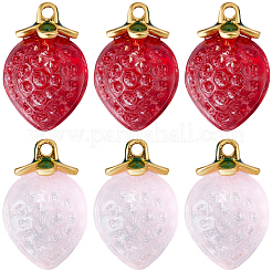 40Pcs 2 Colors Transparent Glass Pendants&nbsp;GLAA-SC0002-93