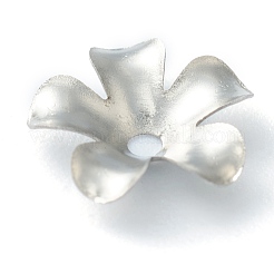 変色しない304ステンレススチールビーズキャップ  5花びら  花  ステンレス鋼色  9x9x2.2mm  穴：1.2mm&nbsp;STAS-H149-25P