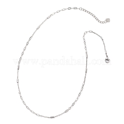 2.5mm 304ステンレススチール製コラムリンクペーパークリップチェーンネックレス  変色しない  ステンレス鋼色  17.13インチ（43.5cm）&nbsp;NJEW-JN05832