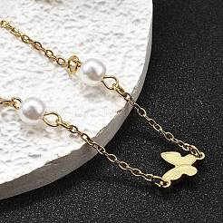 304 Stainless Steel Butterfly Link Bracelets&nbsp;BJEW-C098-01C-G