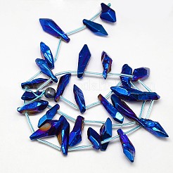 Electroplate Gemstone Natural Quartz Crystal Beads Strands&nbsp;G-L137-03