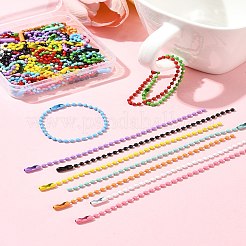 50色スプレー塗装鉄ボールチェーン10個  タグチェーン  ミックスカラー  117x2.5mm  2個/カラー&nbsp;CH-FS0001-02