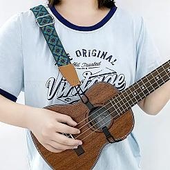 エスニック風刺繍ポリエステルリボン  ジャカードリボン  服飾材料  ブルー  菱形模様  1-3/8インチ（34mm）  約7.66ヤード（7m）/ロール&nbsp;OCOR-WH0077-29F