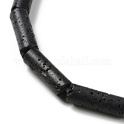 合成溶岩石染色ビーズ連売り  コラム  ブラック  13~14x4mm  穴：1mm  約28個/連  15.08''（38.3センチメートル）&nbsp;G-H311-06-02