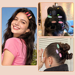 女の子用プラスチック製ワニ口ヘアクリップ  オーバル  40x17x13.5mm&nbsp;PHAR-TA0001-23A