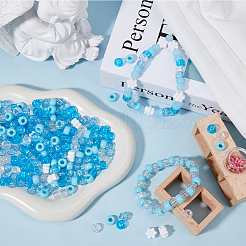 1000Pcs Plastic Pony Beads & Flower Acrylic Beads Sets&nbsp;DIY-SP0003-95C