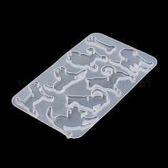 犬のDIYペンダントシルエットシリコンモールド  レジン型  UVレジン用  エポキシ樹脂工芸品作り  87x144x4mm  穴：1.8mm  内径：33~43x31~44mm&nbsp;SIL-F010-05