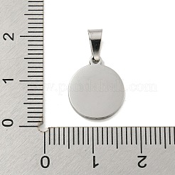 304 Stainless Steel Pave Natural White Shell Flat Round Charms&nbsp;STAS-S130-02P