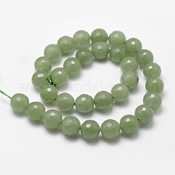 天然石グリーンアベンチュリンビーズ連売り  多面カット  ラウンド  6mm  穴：1mm  約61個/連  14.9インチ〜15.1インチ&nbsp;G-D840-28-6mm