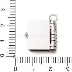 304ステンレスペンダント  ハートのチャームが付いた本  ステンレス鋼色  24x18.5x4.5mm  穴：3.5mm&nbsp;STAS-F362-03P