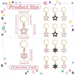 Alloy Enamel Star Pendant Locking Stitch Markers&nbsp;HJEW-AB00115