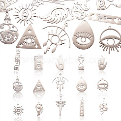 15Pcs 15 Styles 201 Stainless Steel Pendants&nbsp;STAS-CJ0001-188