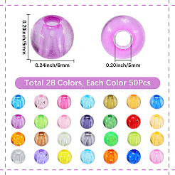 1400Pcs 28 Colors Transparent Acrylic Beads&nbsp;MACR-SP0001-74