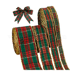 Red and Green Checkered Christmas Polycotton Ribbon&nbsp;OCOR-PH0005-70