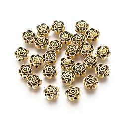 チベットアンティーク金色の金属ビーズ  鉛フリー及びカドミウムフリー  7x4mm  穴：1mm&nbsp;GLF0590Y