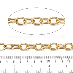 アルミアズキチェーン  スプールで  溶接されていない  オーバル  ゴールドカラー  16x11.5x2.5mm  約32.81フィート（10m）/ロール&nbsp;CHA-F004-01G-01