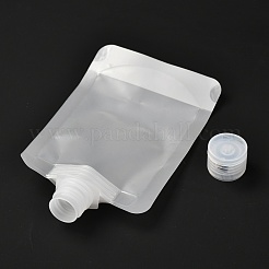 ペットのプラスチック製トラベルバッグ  マットスタイルの空の詰め替え可能なバッグ  キャップ付きの長方形  化粧品用  透明  15.5cm  容量：100ml（3.38液量オンス）&nbsp;ABAG-I006-02C